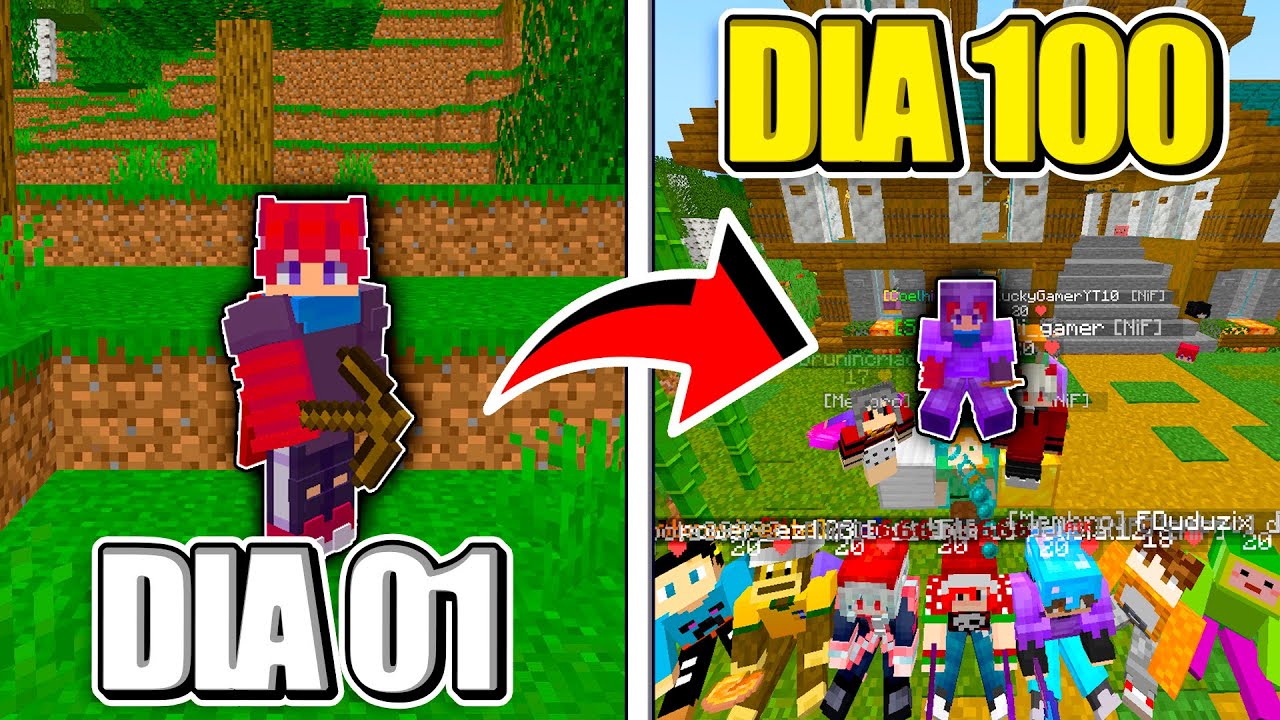 Sobrevivi 100 dias em um Servidor Multiplayer de Minecraft - Rede Revo