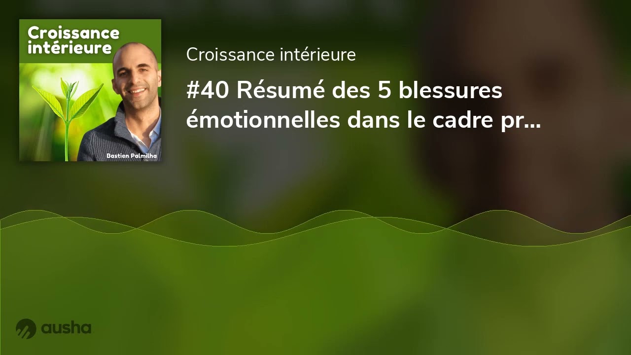 #40 Résumé des 5 blessures émotionnelles dans le cadre professionnel