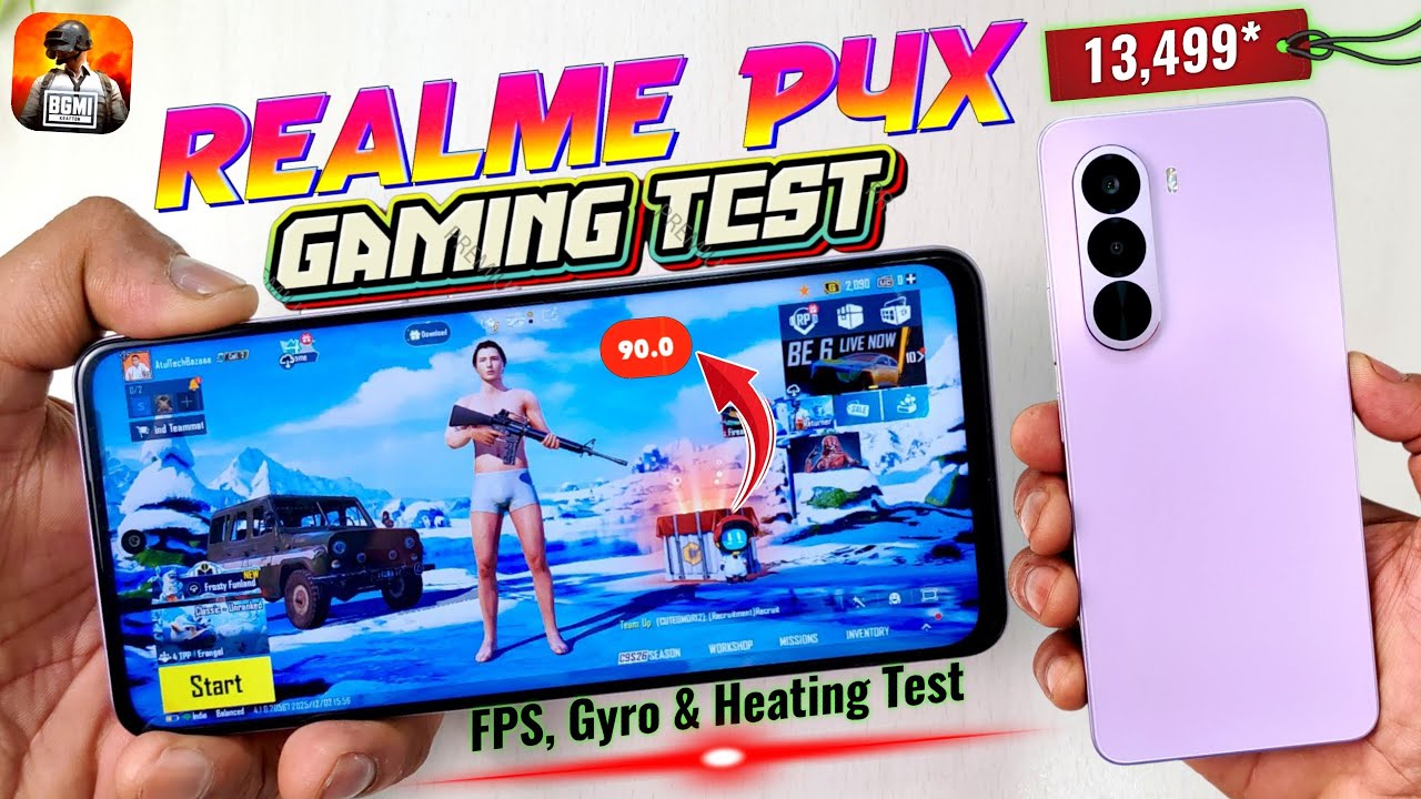 realme P4X PUBG (BGMI) Игровой тест 90 FPS и тест гироскопа | Лучший игровой смартфон до 15 тыс. ...