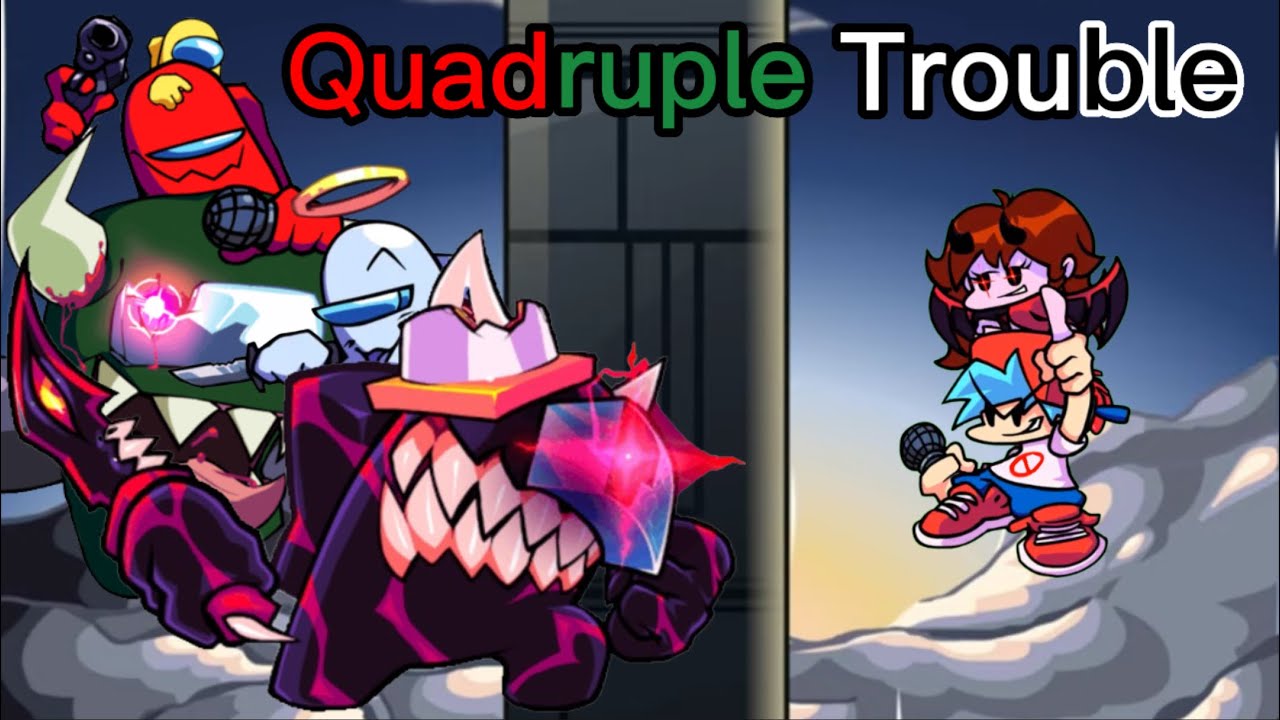 FNF Double Trouble but 4 Impostors vs BF & GF