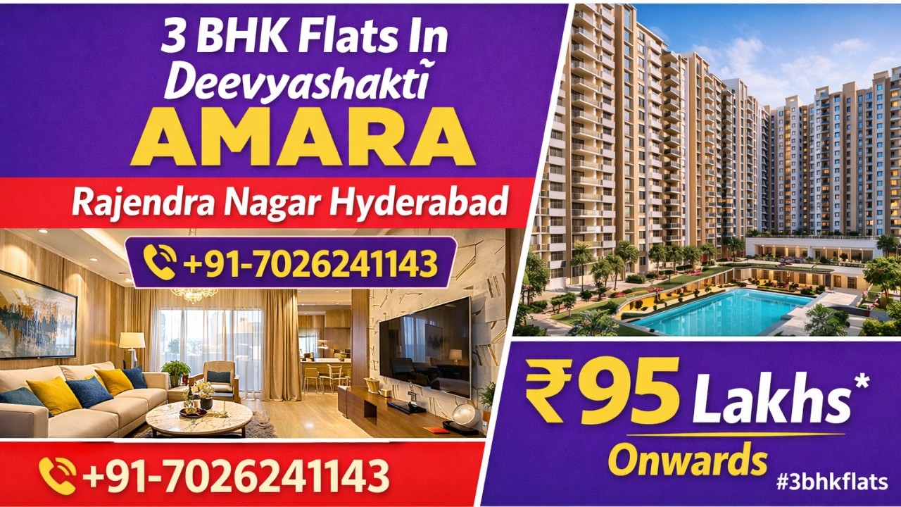 Квартиры 3 BHK в районе Дивьяшакти Амара Раджендра Нагар, Хайдарабад | ☎ +91-7026241143 | 95 лакх...