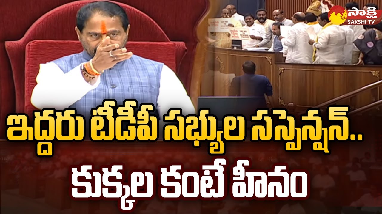 Speaker Tammineni Sitaram Suspended Two TDP Leaders From Assembly 