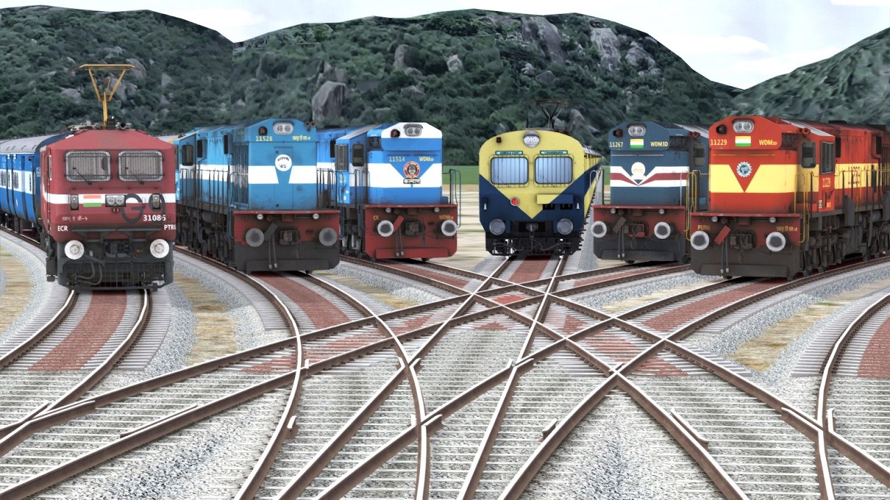 TRAIN RUNNING BY DANGEROUS BUMPY RAILROAD TRACKS | BeamNG.Drive - Train simulator #live #shorts