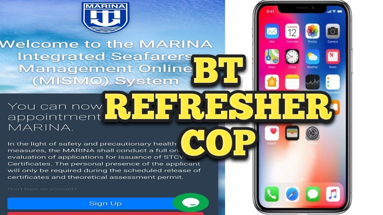 How to apply BT (basic training) REFRESHER COP CERTIFICATE online application using phone #seaman