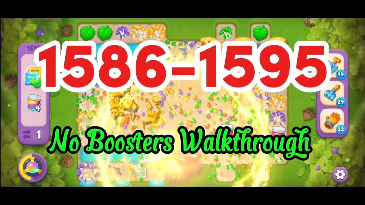 Level 1586-1595 No Boosters Walkthrough 💫 Match-3 Game Gardenscapes #games #gaming #gameplay
