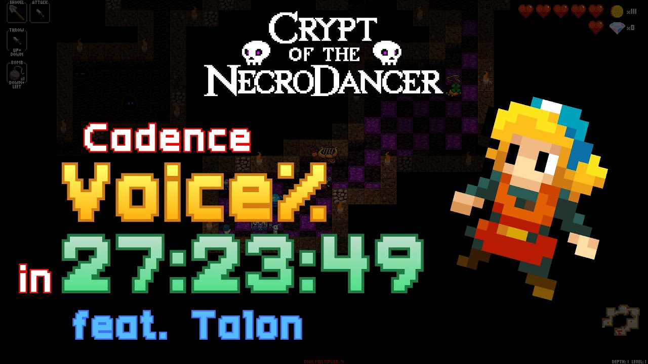 Crypt of the NecroDancer: Voice% in 27:23:49 (ReAnimate + Talon showcase)
