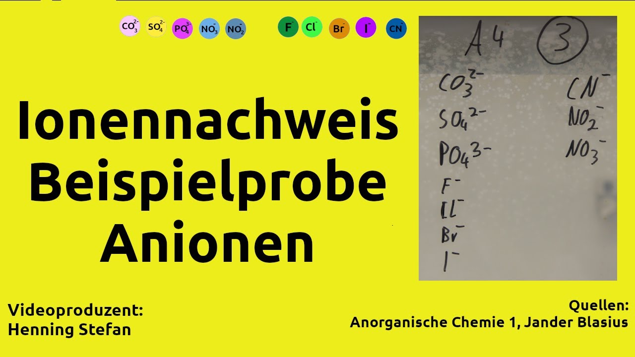 Ionennachweis Anionen Beispielprobe