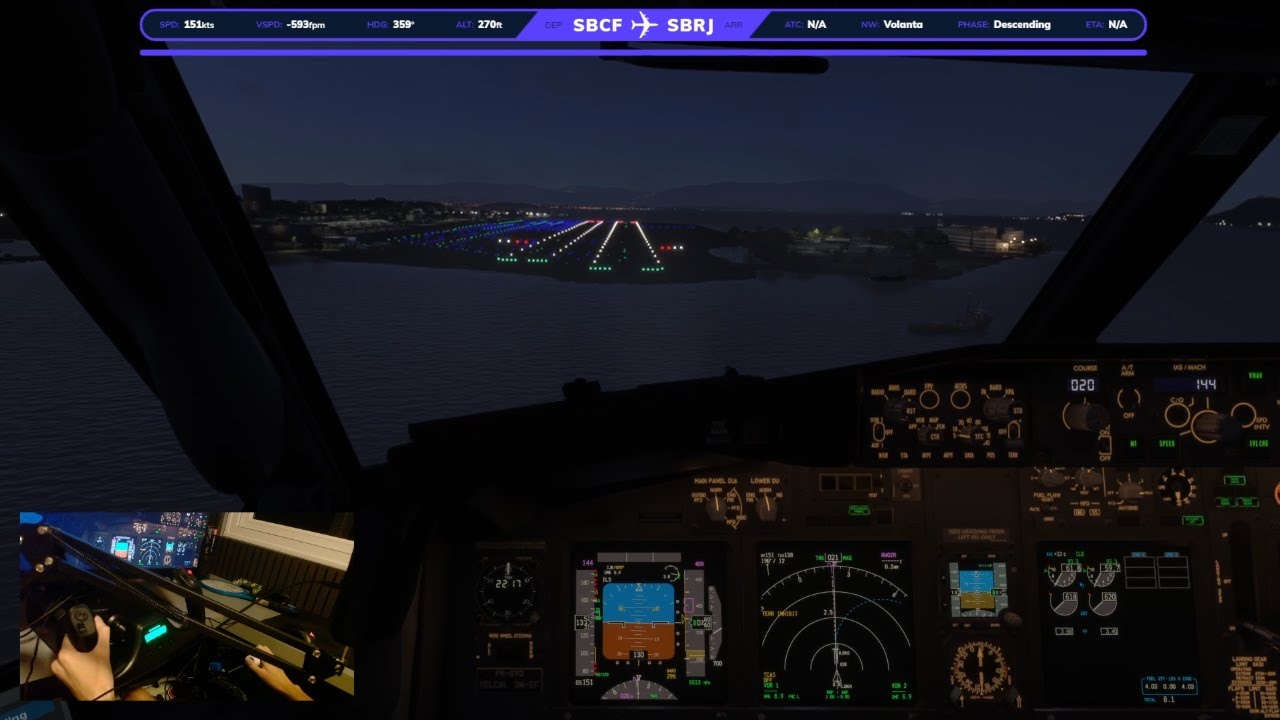 Flight Simulator 2024 - PMDG 737  -  Aproximação e Pouso Rio de Janeiro (SBRJ)