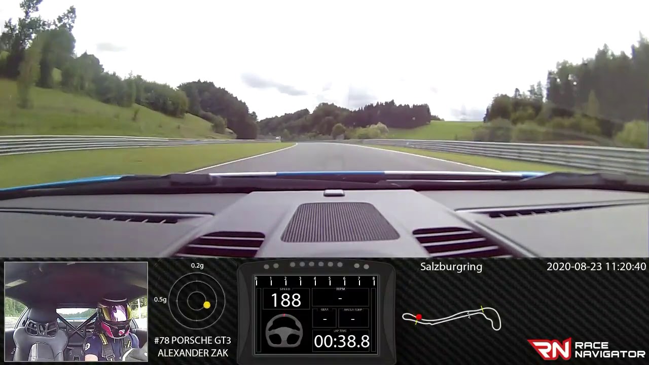 RN #1 Onboard video Salzburgring, PORSCHE GT3, 01:31.236