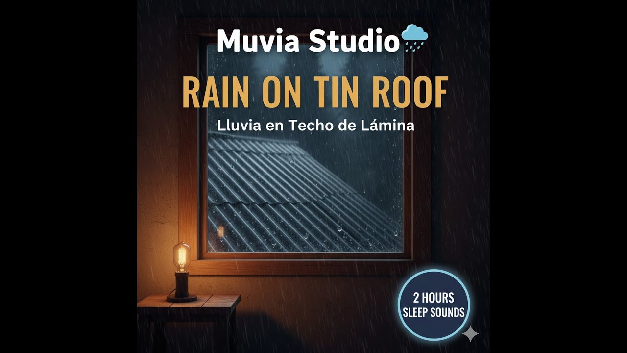 Rain on Tin Roof ⛈️ Lluvia en Techo de Lámina para Dormir Deeply (2 Hours No Ads)