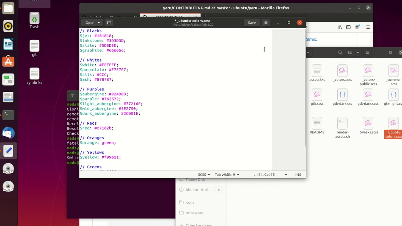 Use Git to edit the Yaru theme for your Ubuntu linux desktop