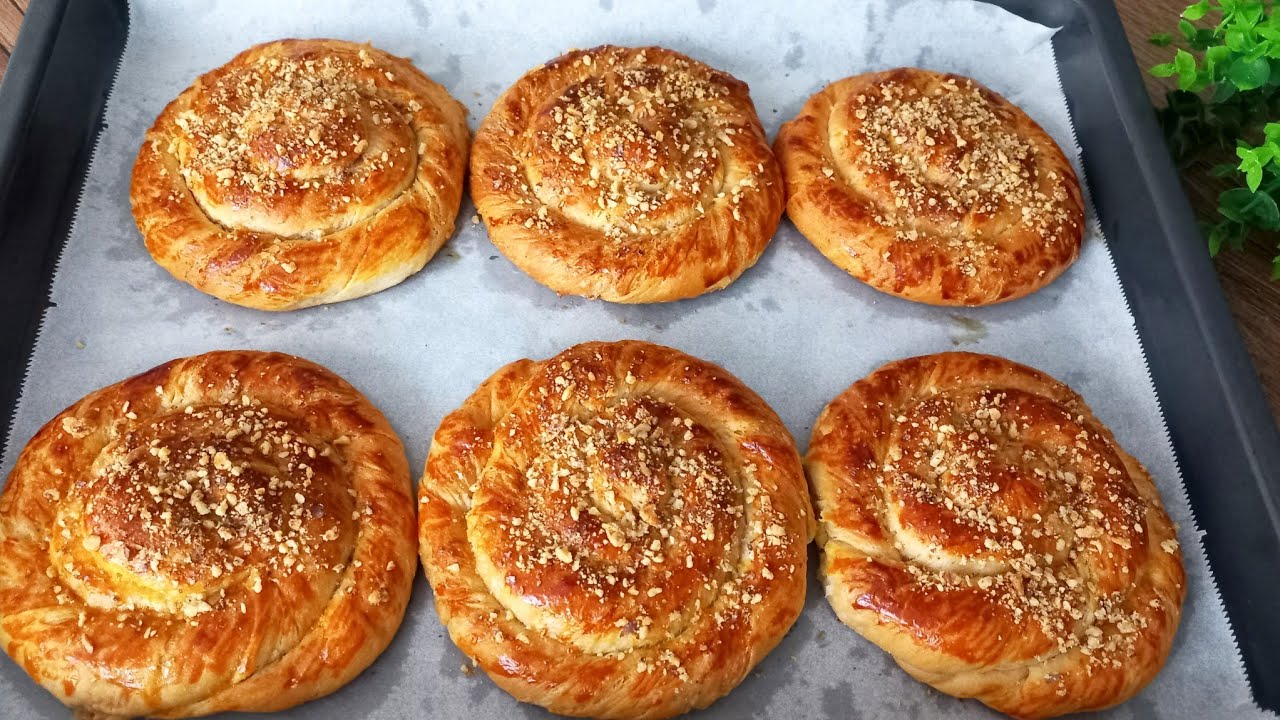 Oklava yok❌merdane yok❌katları tel tel ayrılan👌 tahinli çörek nasıl yapılır⁉️#çörek #tahinliçörek
