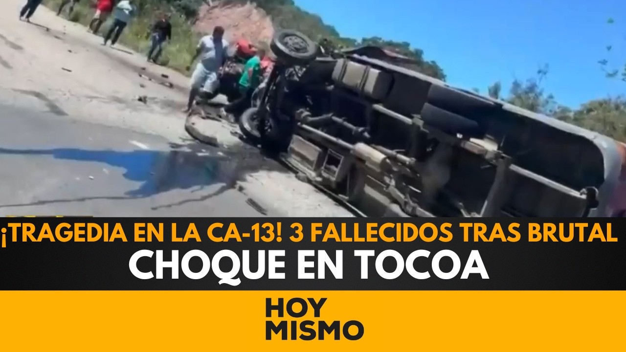 ¡TRAGEDIA EN LA CA-13! 3 fallecidos tras brutal choque entre un bus y un pickup en Tocoa