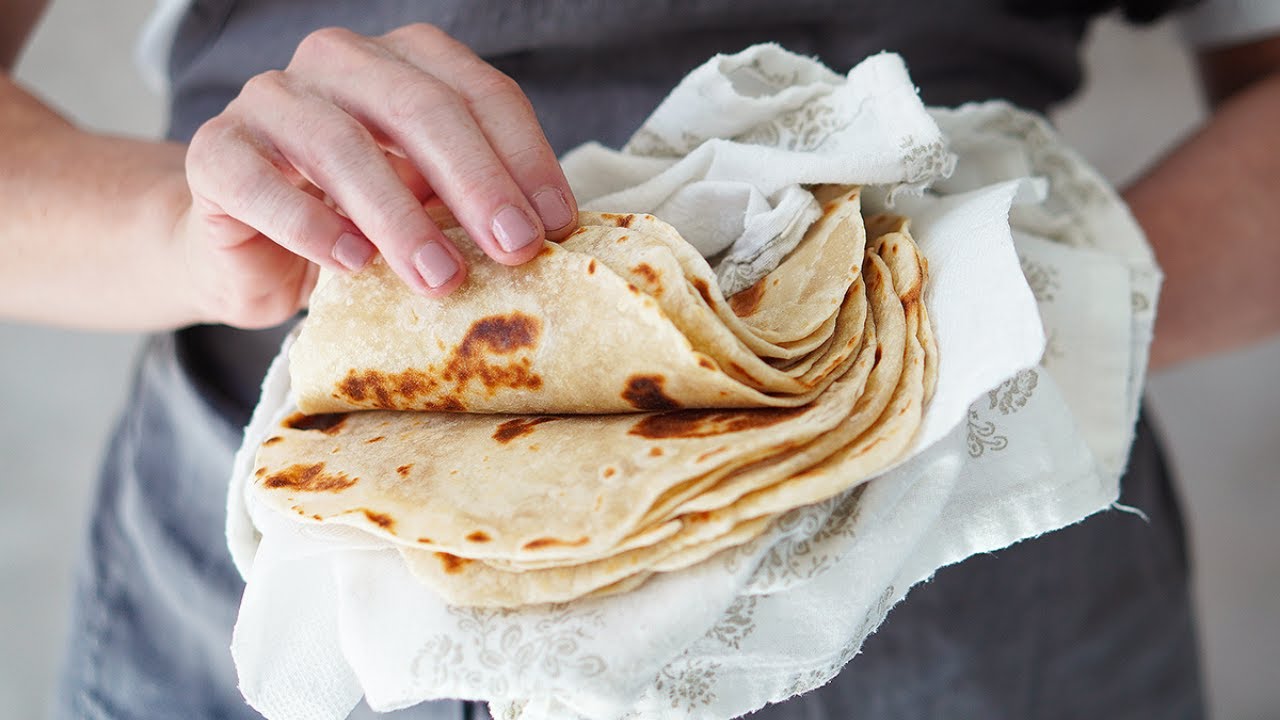 Homemade Flour Tortillas using a stand mixer