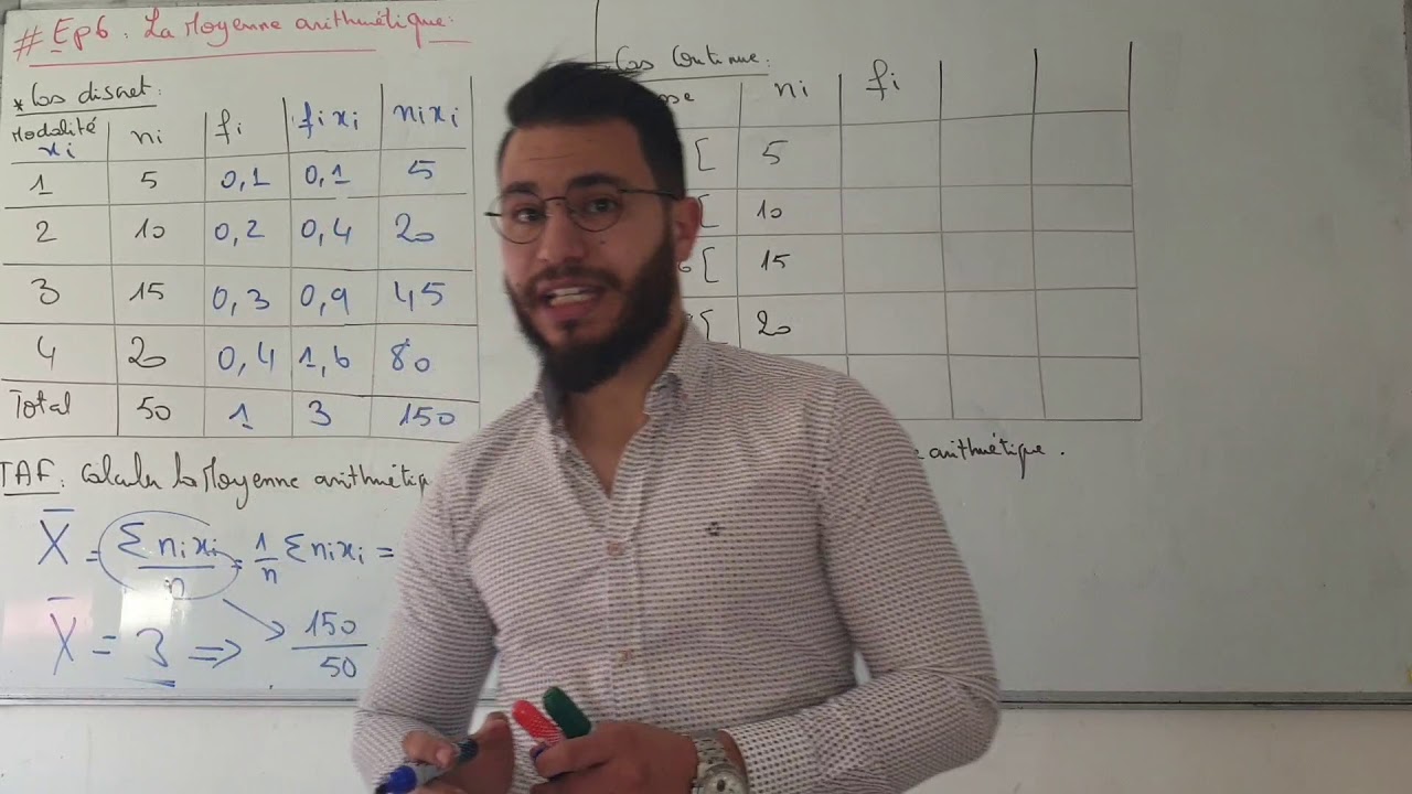 #EP6 STATISTIQUES DESCRIPTIVES S1 : la moyenne arithmétique