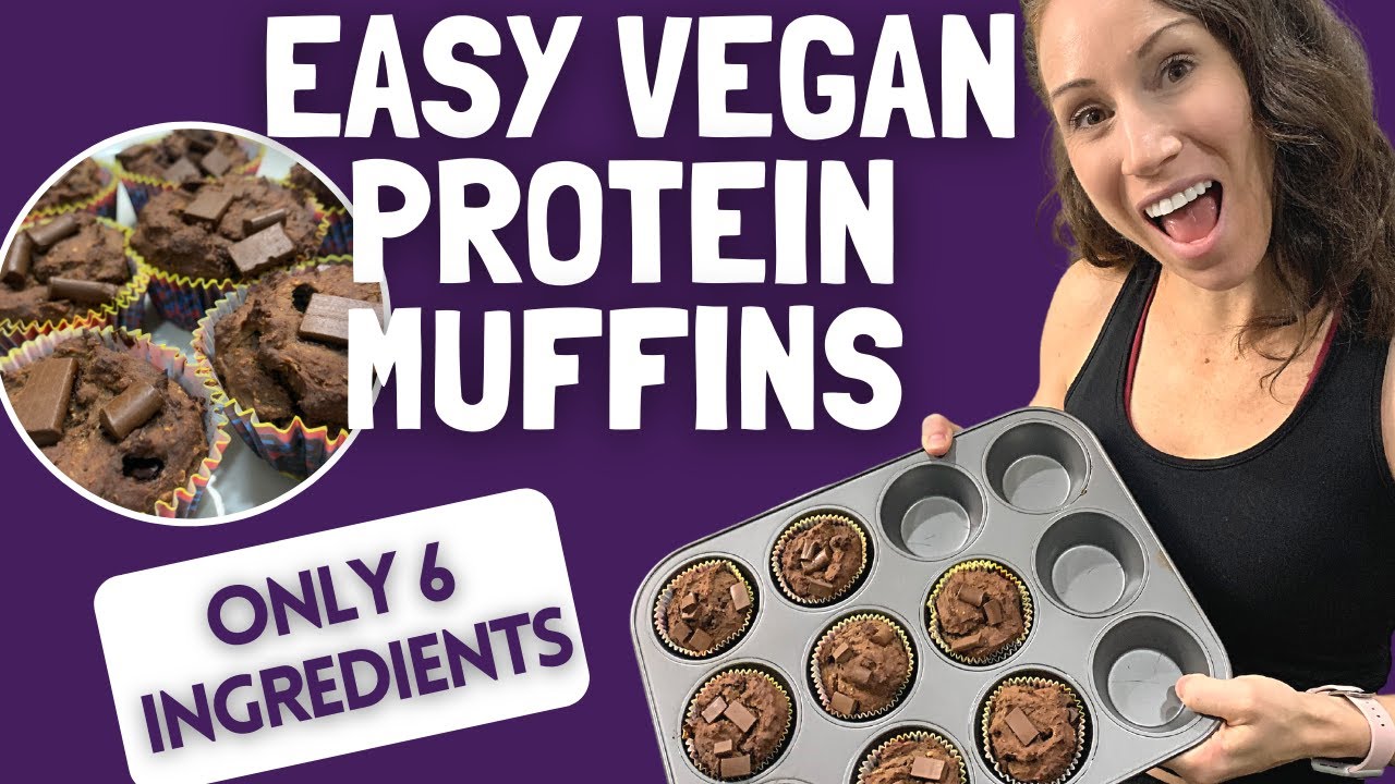 Vegan Banana Chocolate Chip Muffins High Protein & Super Easy!