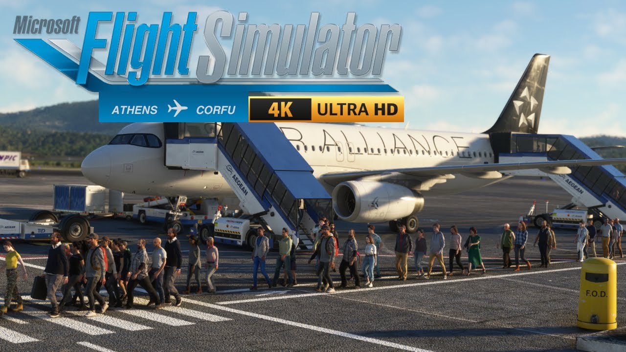Aegean Airlines Airbus A320 Full Flight || Athens - Corfu || HARD LANDING MSFS 2020 Realism(4K)