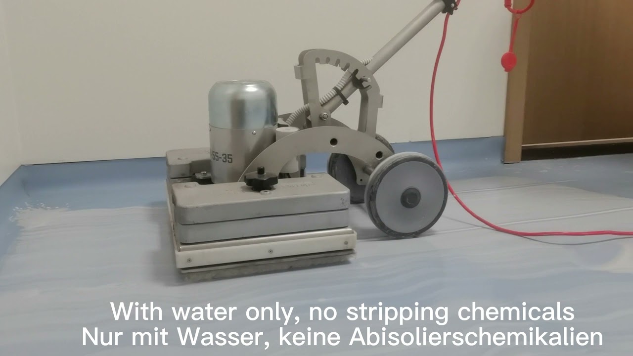 How to use EZshine EZstrip Pad to remove old wax or PU coatings from PVC floor with water only?