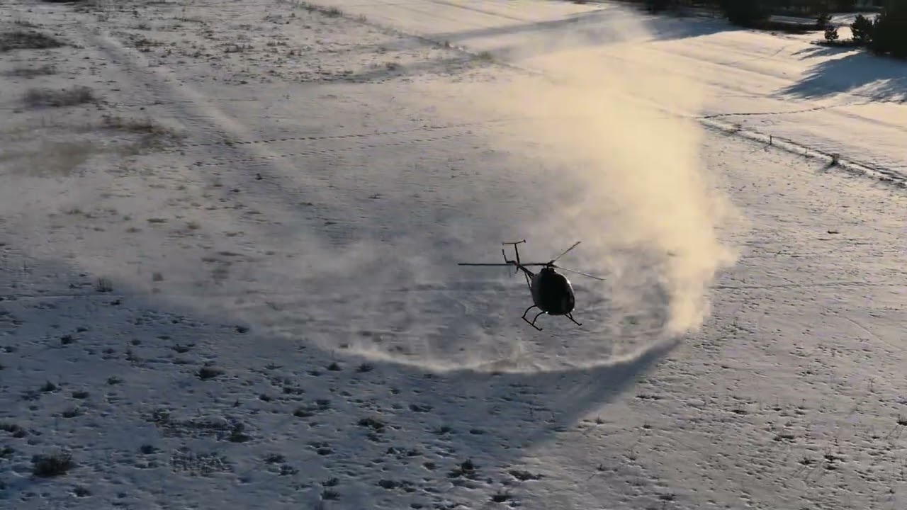 Helicopter AH 23 winter flight 