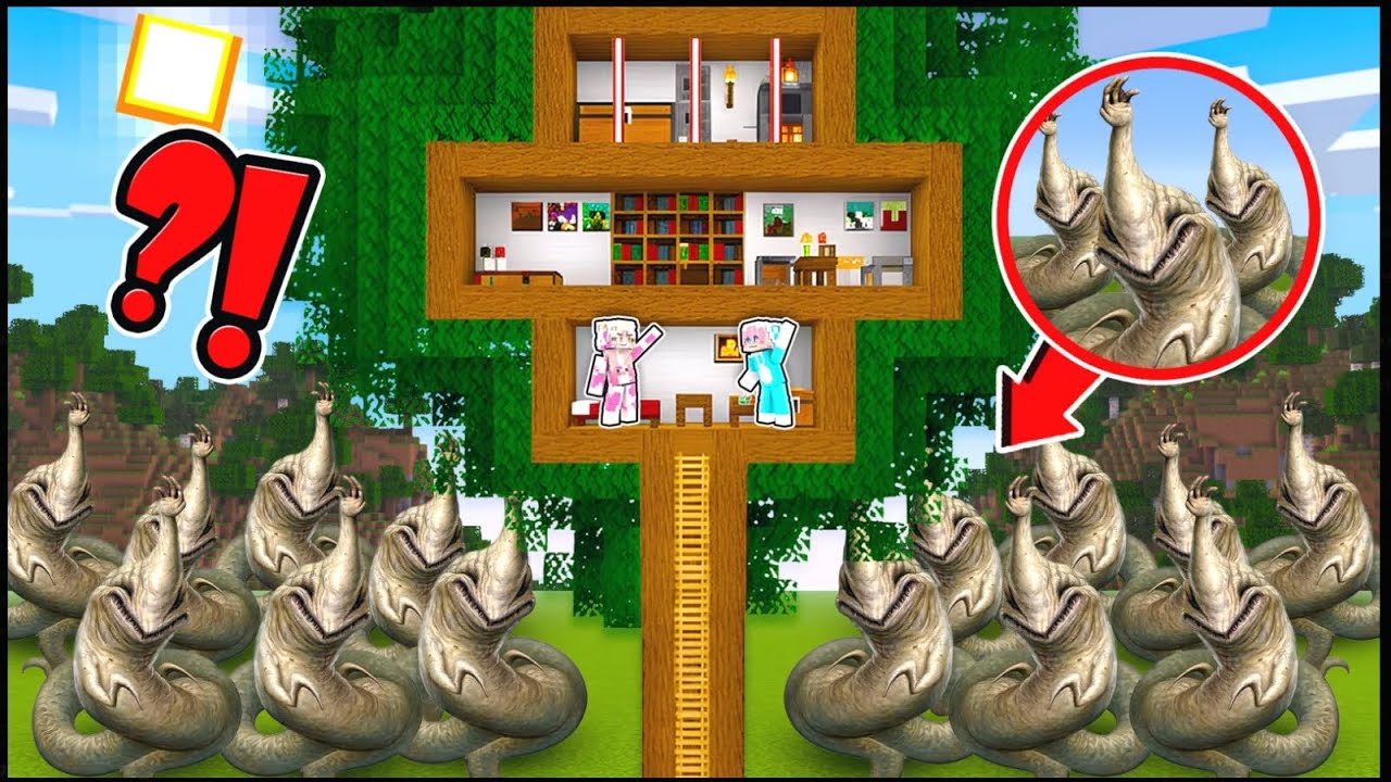 MOMON & ATUN SEMBUNYI DI DALAM RUMAH POHON KARENA di KEPUNG SEA HAND MONSTER ft @BANGJBLOX 
