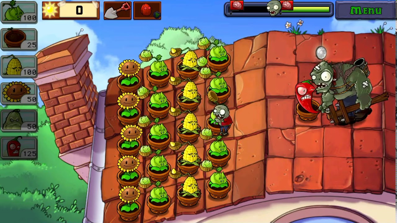 Plants vs Zombies Roof Level 8