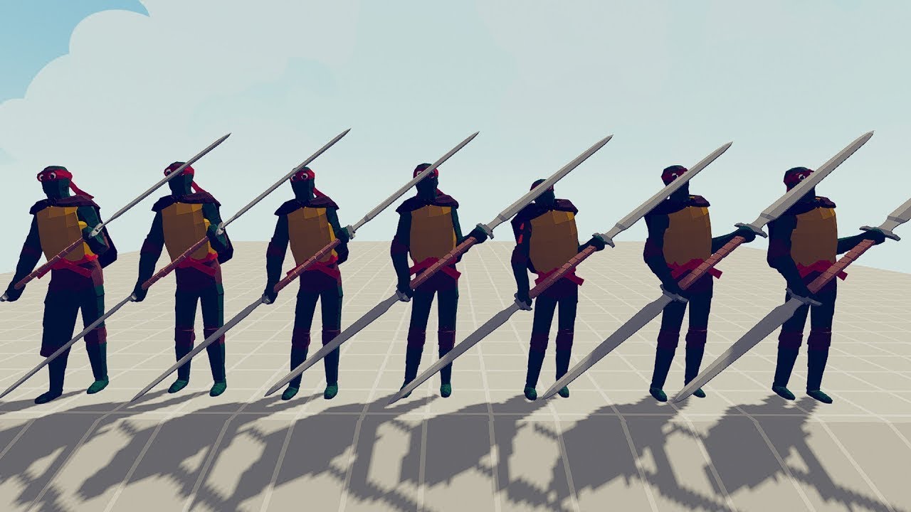 100X TURTLE WARRIORS VS 100X RANGED UNITS - TOTALLY ACCURATE BATTLE SIMULATOR