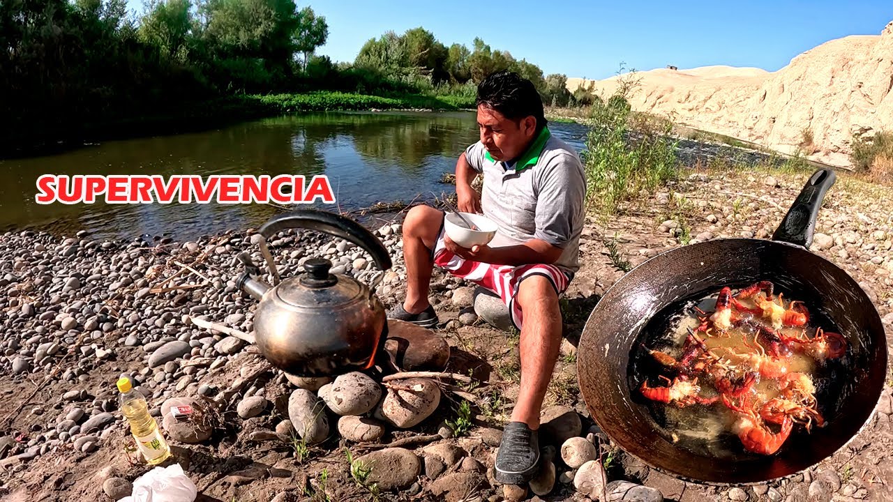 Así Pescamos y COCINAMOS Camarones de Río