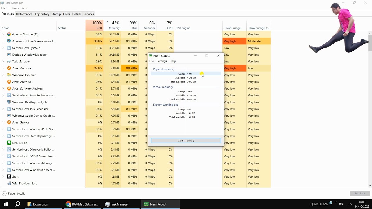Up speed your computer by clear temporary memory with Mem Reduct or RAMMap