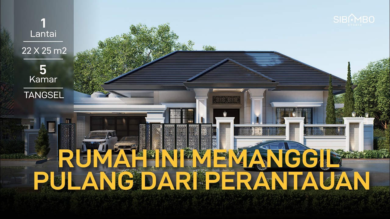 Desain Rumah Modern Klasik, Luas 22x25 m2 Satu Lantai di Tangerang | Cerita Rumah: Serenata House