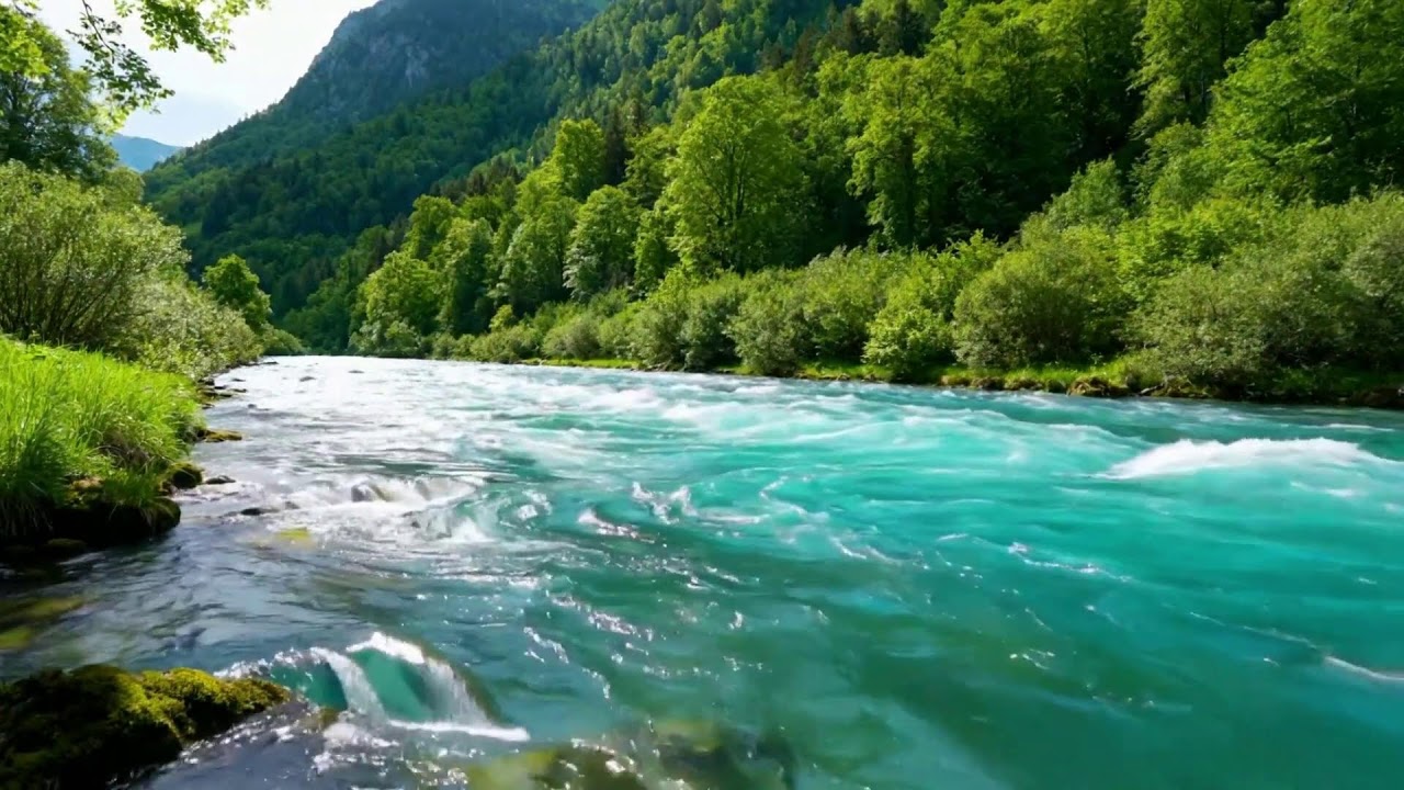 Relax Your Mind with Calm Water Flow at Golden Hour