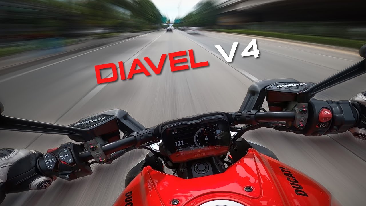 POV Ride Ducati Diavel V4 Pure sound factory stock exhaust / Bangkok