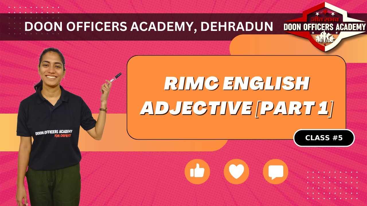 RIMC English Adjective Part 1| How to Prepare For RIMC Exam |Crack RIMC 2022 | RIMC English  Class 4