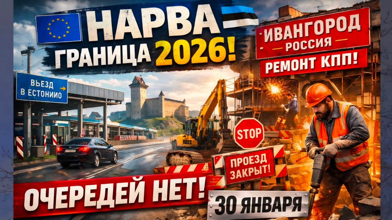 30 ЯНВАРЯ 2026г НАРВА ГРАНИЦА ОЧЕРЕДЬ | Когда построят КПП в Ивангороде? #narva #border #travel