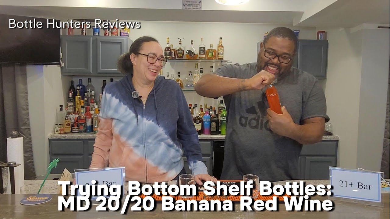 Trying Bottom Shelf Bottles: MD 20/20 Banana Red Wine #bottlehuntersreviews