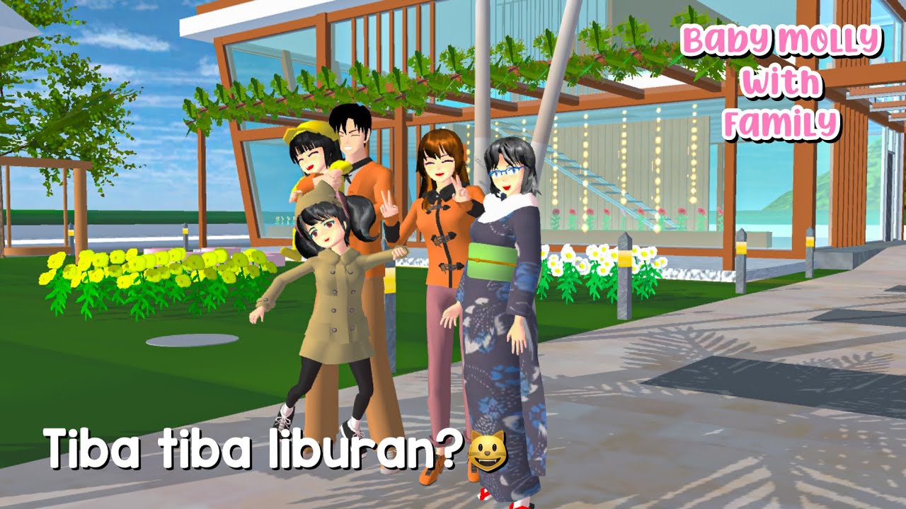Baby Molly With Family [Tiba tiba liburan?] || Drama sakura school simulator