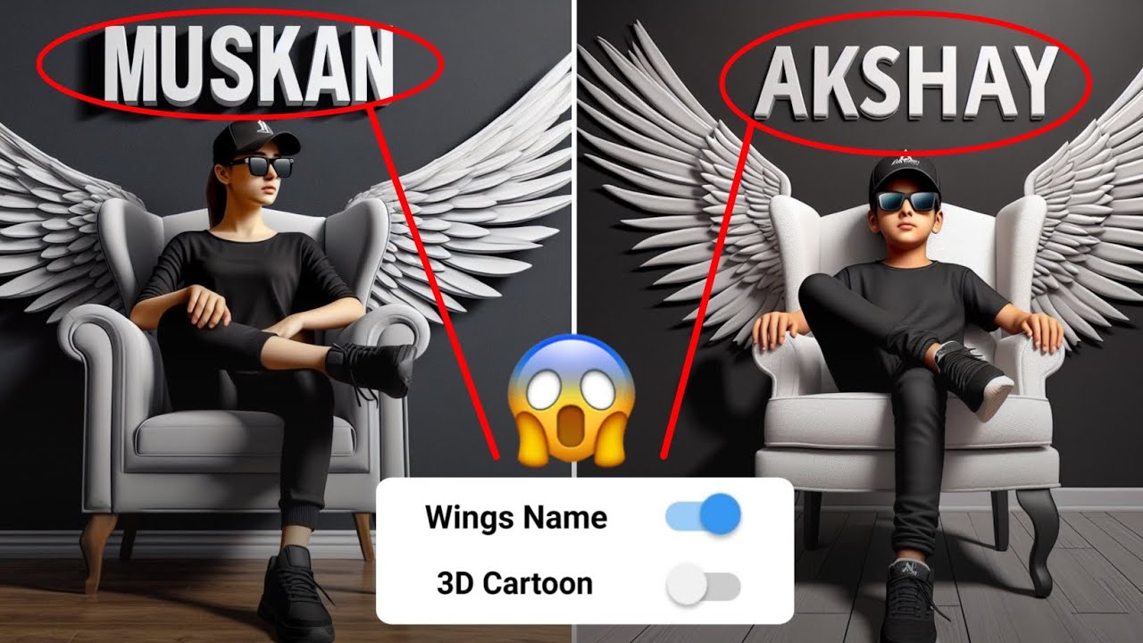 How To Create 3D Ai Wings Name Image | Trending Wings Name Video Editing | Bing Image Creator
