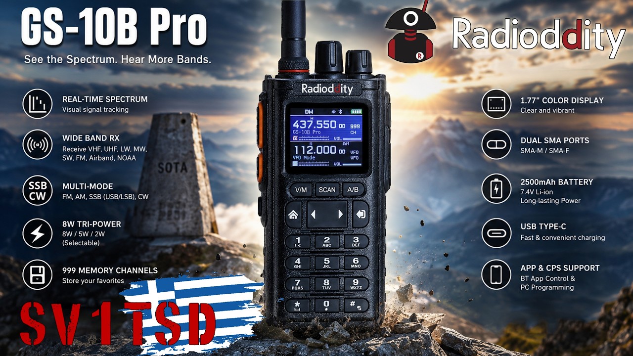 HF SSB, Airband & Spectrum Analyzer &sigma;&epsilon; &Phi;&omicron;&rho;&eta;&tau;ό;! Radioddity GS-10B Pro