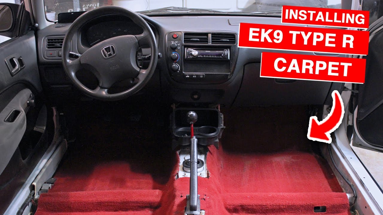 Installing JDM EK9 Civic Type R Red Carpet Into Project EK