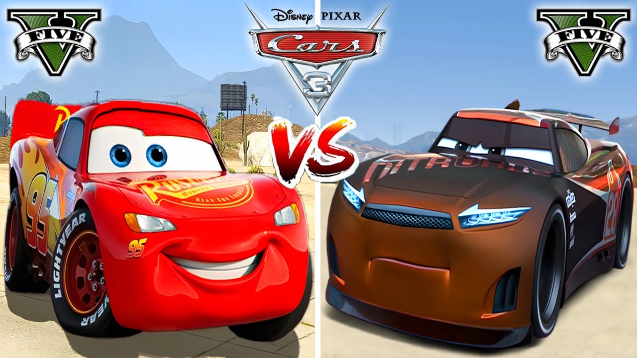 Lightning McQueen VS Tim Treadless (Disney cars) in GTA 5 - WHO IS BEST?