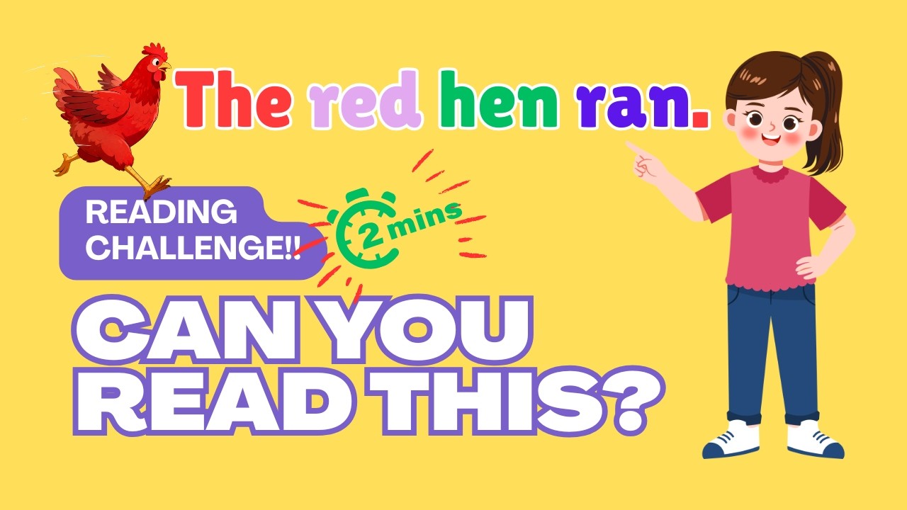 2-Minute Reading Challenge | CVC Sentences | Kindergarten Fluency Test