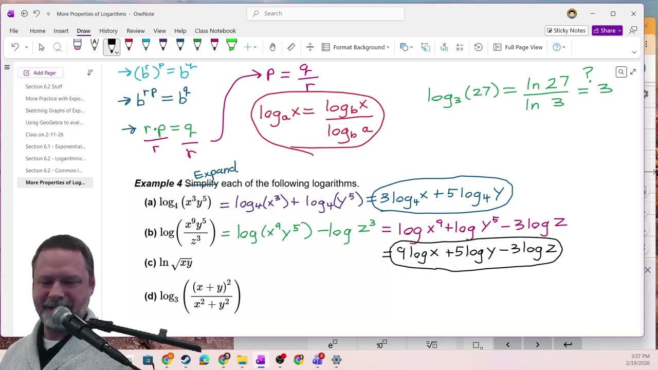 Expanding and Condensing log expressions