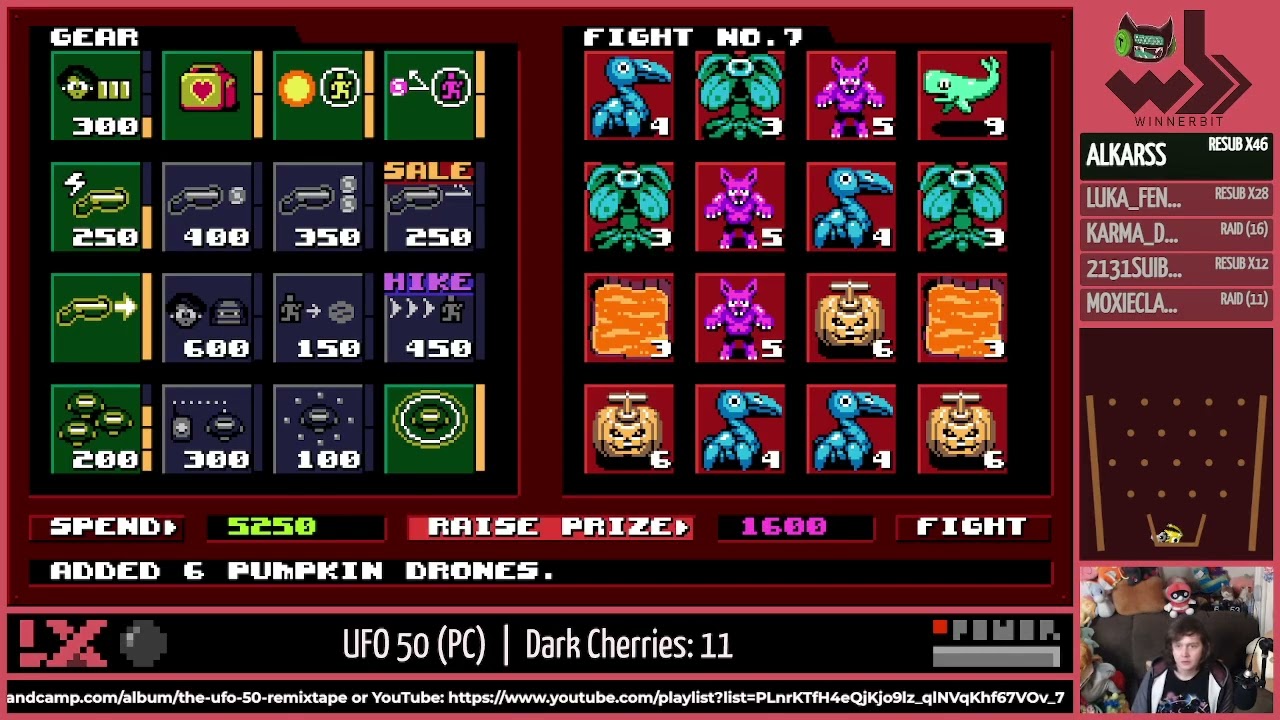 UFO 50 – Overbold Dark Cherry (Score: 10,050)