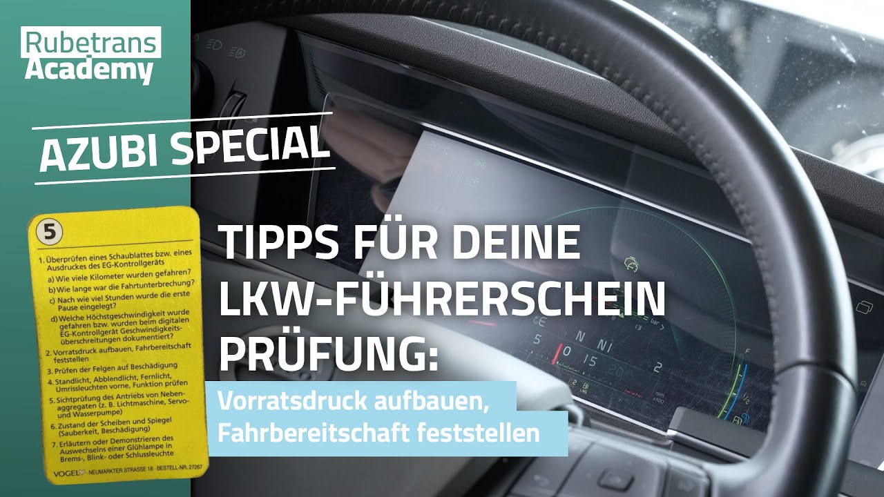 Lkw-Führerschein: Vorratsdruck aufbauen, Fahrbereitschaft feststellen