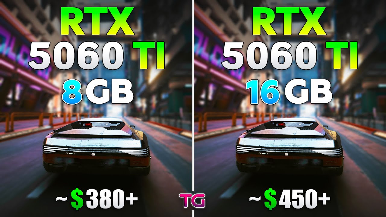 RTX 5060 Ti 8GB vs RTX 5060 Ti 16GB - Test in 10 Games | 1440p