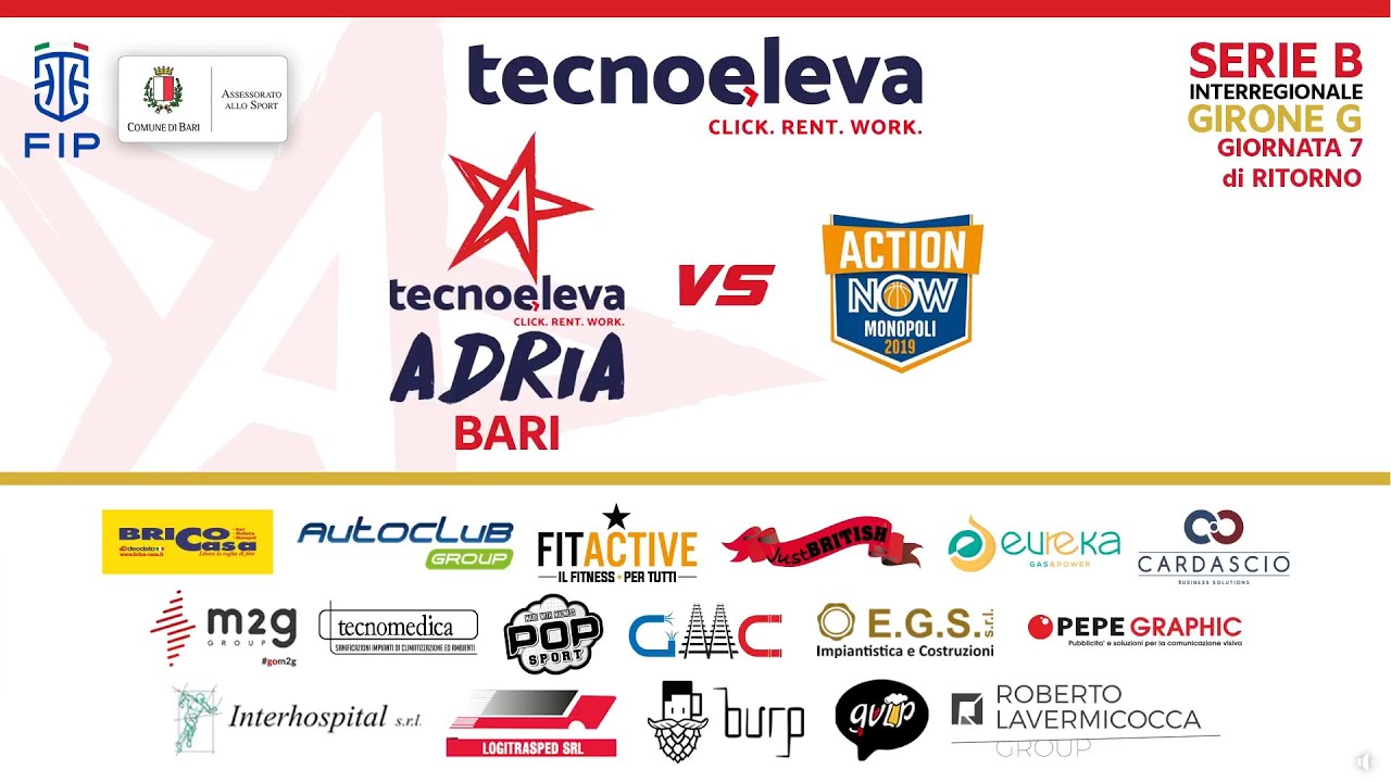 Serie B Interregionale - Girone G - 7^ Giornata ritorno - Tecnoeleva Adria Bari vs Basket Monopoli