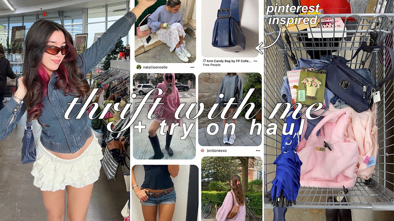 thrifting my ✨pinterest board✨+ try on haul 🎀 2025 trends