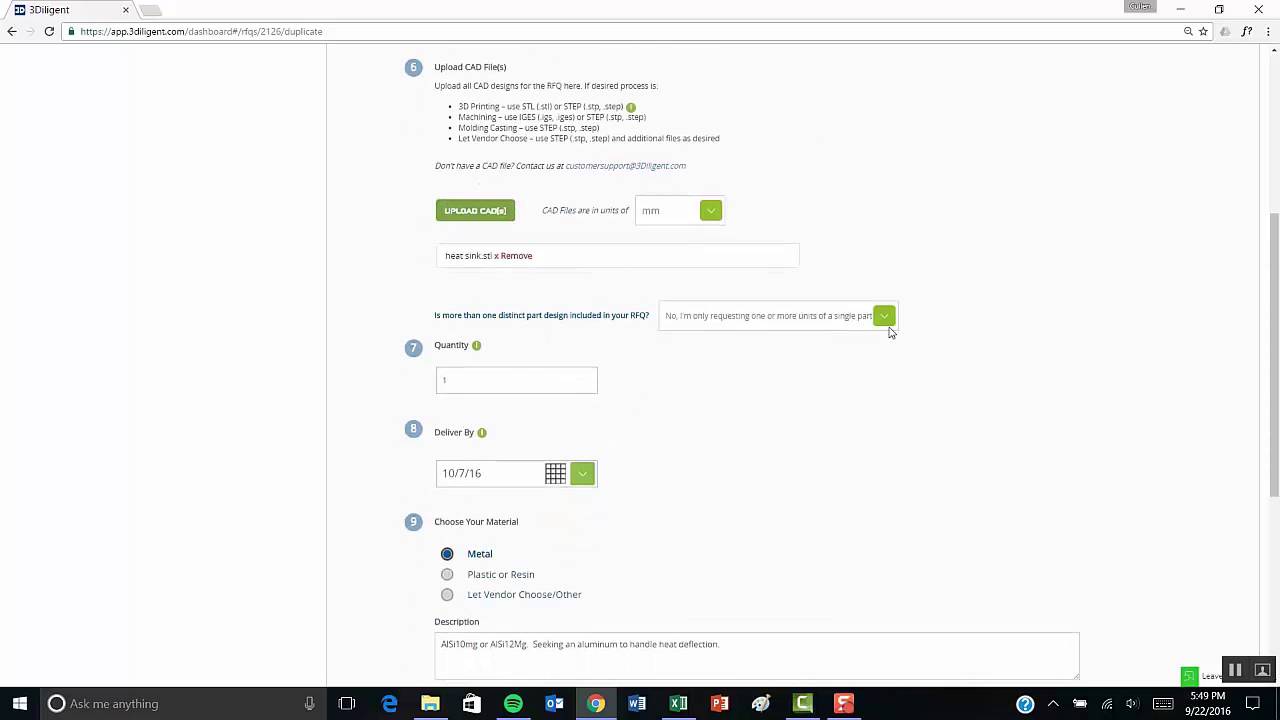 1. Creating an RFQ