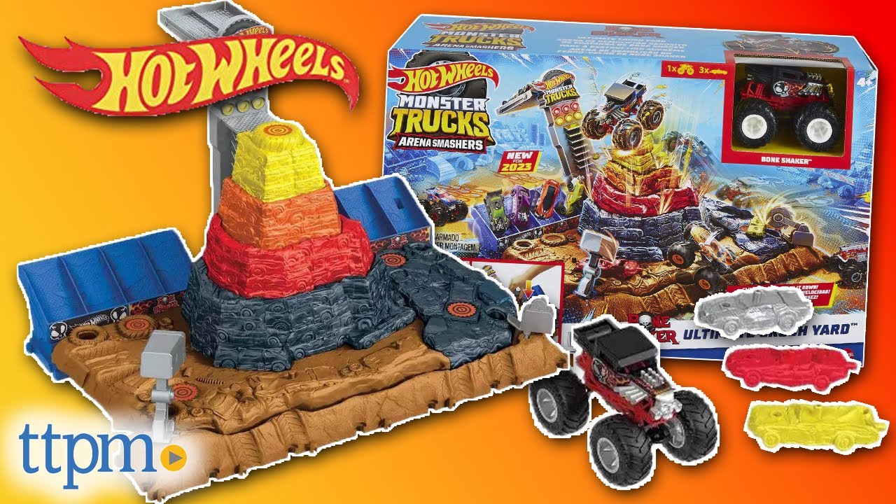 Hot Wheels Monster Trucks Arena Smashers Bone Shaker Ultimate Crush Yard