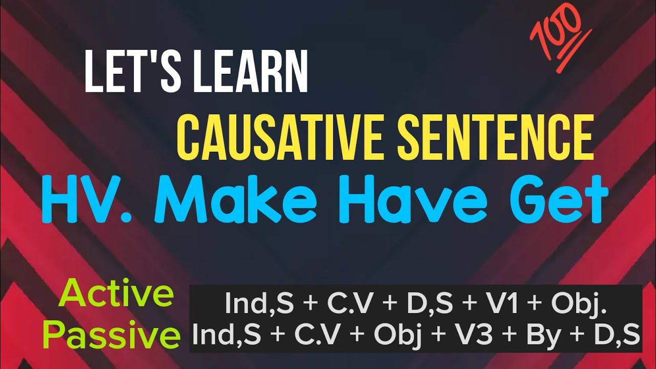 Causative sentence | Get | Make | Have | Passive voice of causative sentence #chetanefforts #english