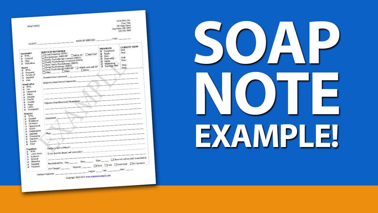 Soap Note Examples for Mental Health Counselors